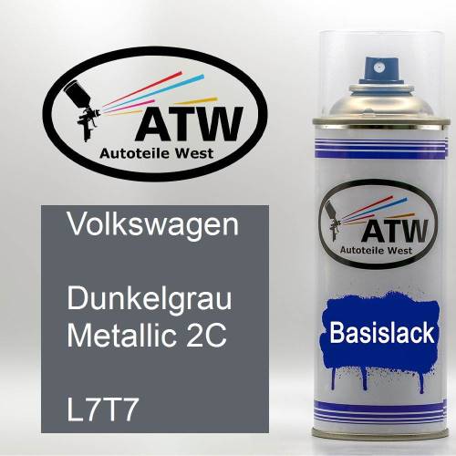 Volkswagen, Dunkelgrau Metallic 2C, L7T7: 400ml Sprühdose, von ATW Autoteile West.